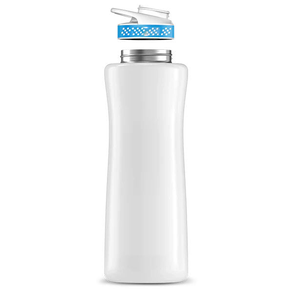 42oz. White Stainless Steel Bottle & Comfort Grip Lid